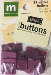 BERRY SQUARES ULTRA-THIN BUTTONS(24pc)Making Memories•Asst. Sizes 3/8″-7/8″