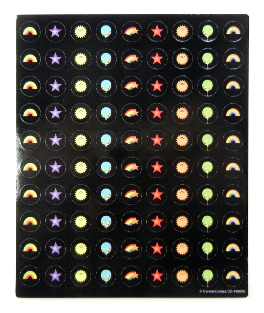 Rainbows Suns Stars Balloons Chart Stickers Carson Dellosa