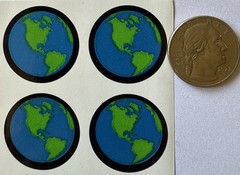 THE EARTH Stickers(20pc) •World•Home•Outer Space •Envelope Seals•Card Making￼
