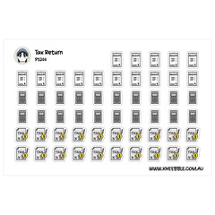 Tax Return Planner Stickers – Receipt, Calculator and Reporting Icons – Finance