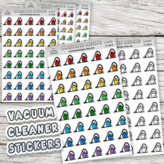 Vacuum Cleaner Stickers, Mini Icon Reminder Planner stickers, Journals, books