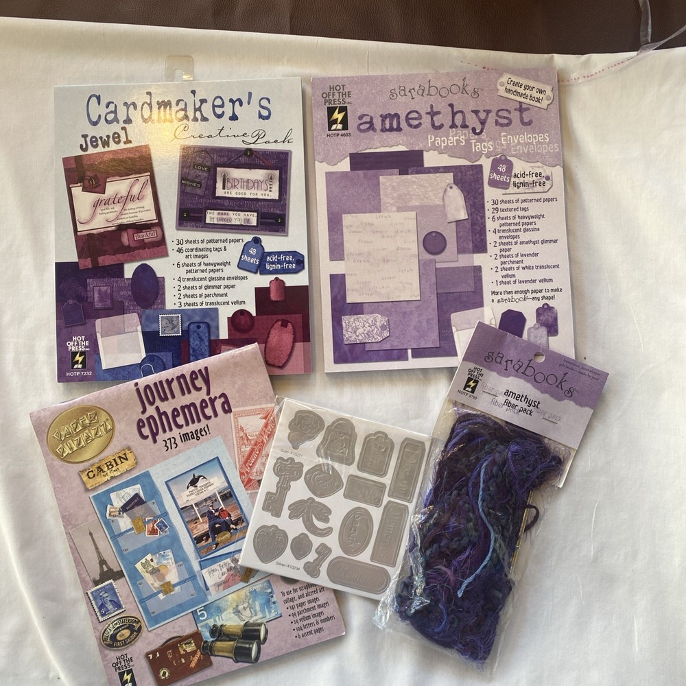 HOTP Sarabooks & Paper Pizazz Scrapbook or Junk Journaling Fiber Pack, Paper Kit