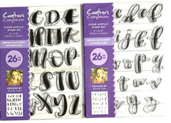 Crafters Companion Brush Alphabet Upper & Lowercase. 2 Acrylic Stamp Sets 26PC
