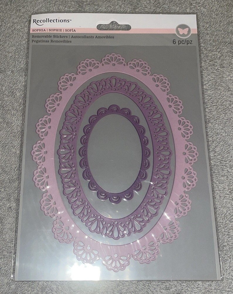 Recollections Sophia Collection Lavender OVAL FRAMES Removable Stickers