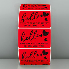 Cute sticker hello this package is happy to see you too sticker label for shops