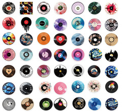 50pcs Vinyl Record Stickers, Music Stickers for Water Bottle, Tech and Scrapbook