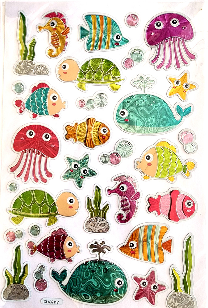 Sea Whale Turtle Octopus Starfish Foil Stickers Paper Studio Ocean Scrapbooking