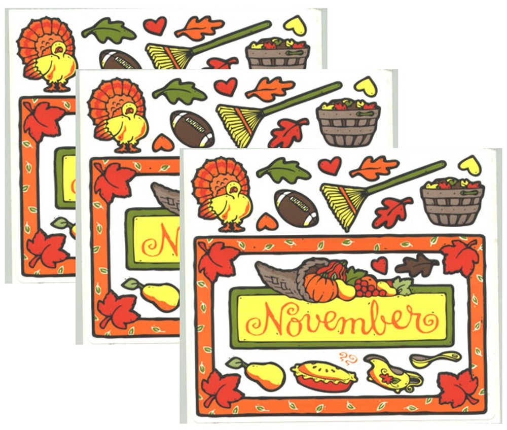 Frances Meyer NOVEMBER Thanksgiving Fall Harvest PIE Scrapbook Stickers 3 Sheets