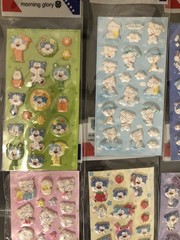 Bulk Lot 6 Morning Glory Blue Bear Babu Glitter Puffy Sticker Sheets Kawaii Htf