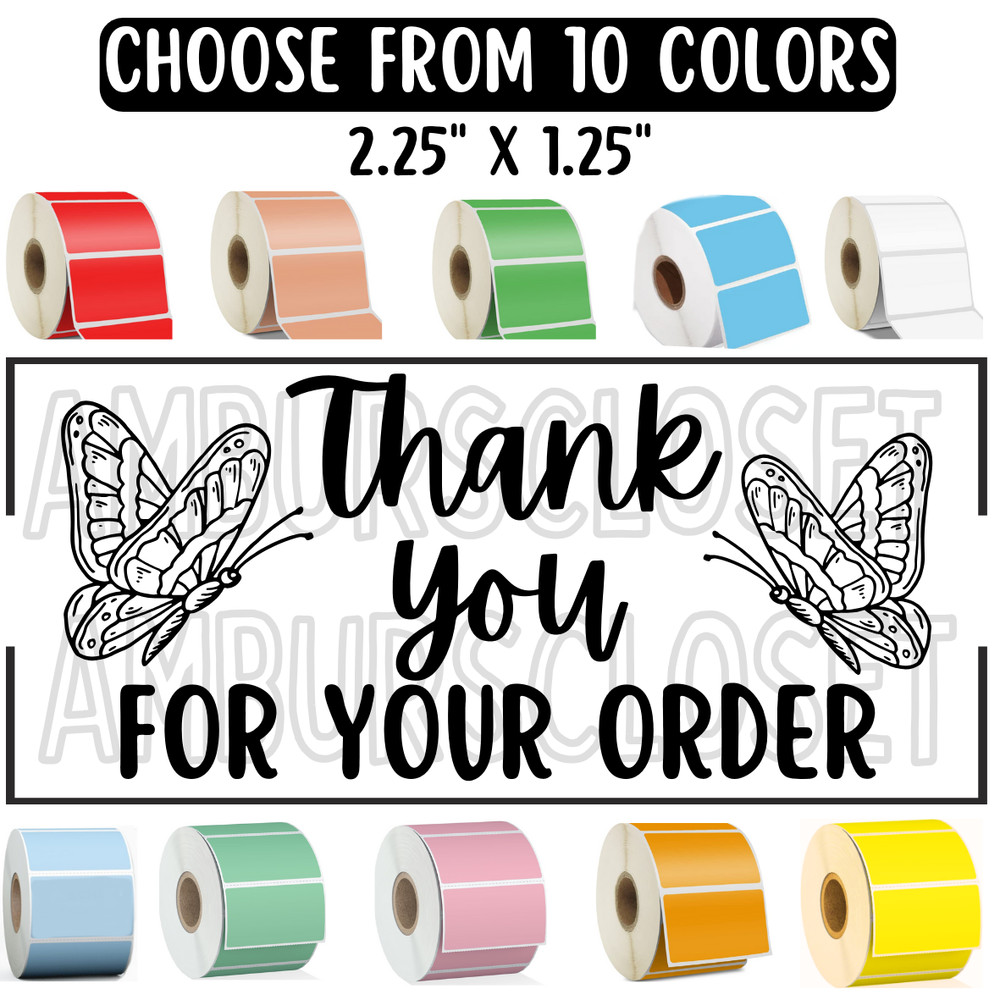 THANK YOU STICKERS WATERPROOF 2.25″ LABELS SEALS SMALL BUSINESS Thermal