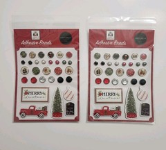 2 Packs Carta Bella HOME FOR CHRISTMAS Adhesive Decorative Brads NEW
