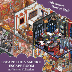 Miniature Scene 20 Sets DIY 3D Stickers Horror Adventure Theme for Mini House