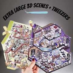 2 (3D) 8.89 x 7.48 Isometric Scene Rooms. Castle and Magic School.