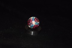 🧐👉Antique hand painted, multi-color glazed clay collector’s🌺art marble .780″