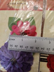 New 5 pkg Prima Marketing Large FELT Flower pink red purple gold green #10