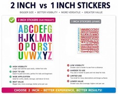 12 Sheets Letter Sticker, 312 PCS Alphabet Stickers Waterproof Alphabet, 2 in…