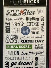 New Mambi Sticks SPORTS WORDS Stickers ALL STAR GO TEAM GAME DAY