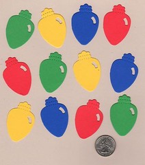 Christmas Light Die Cuts – 12 pcs. Any Color(s), Scrapbooking, Greeting Card