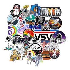NASA Stickers Space Shuttle Launch Vinyl Decals Rocket Missions Pack Lot 50 pcs