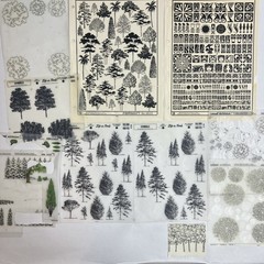 Letraset Architectural Symbols Trees, TREE TOPS, Plants, Hedge Garden 25+ Sheets