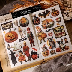 Halloween 2 Small Rub On Transfers Stickers Crafts for Paper Wood Fabric DIY