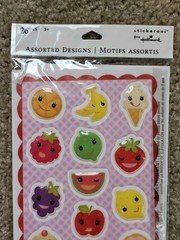 Stickeroni from Hallmark, Puffy Fruit Stickers, Banana Orange Lime Lemon Grape