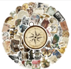 250pcs Scrapbooking Set Stickers Page Corner Design Stamps Vintage Stationery