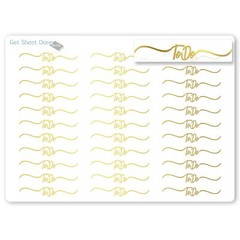 ToDo Planner Stickers / 1.5” Planner Headers/Text Script Stickers /  GOLD