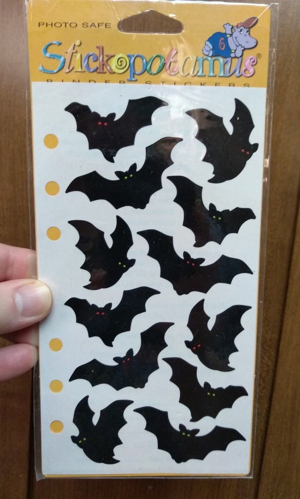 Stickopotamus vintage bat stickers Halloween NOS Made in Taiwan
