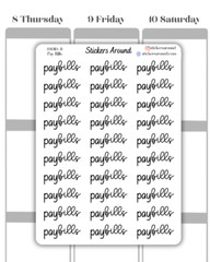 Pay Bills Duo Font Script Planner Sticker, Finance Sticker, Bill Due Sticker