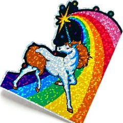 80s Unicorn Rainbow Prism Sticker Vintage Reproduction Retro Holographic Decal