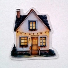 Cottage Style Fairy Tale House Clear Vinyl Decal Sticker Water Resistant Laptop