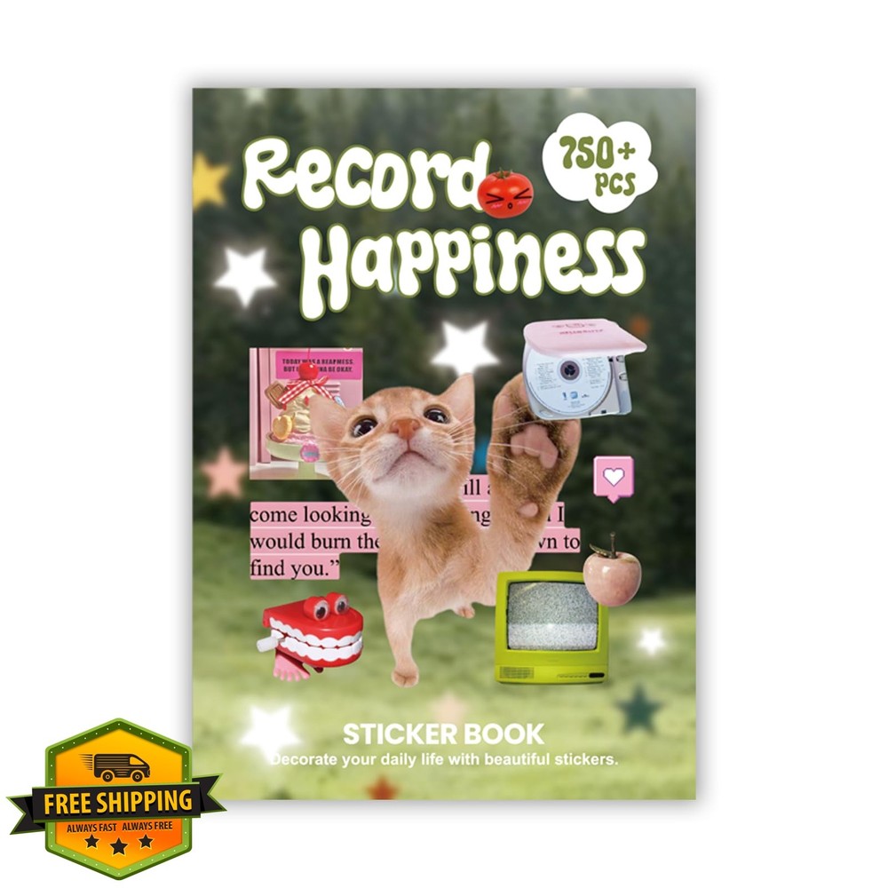 Bomichi Cat Y2K Sticker Book Journal Scrapbook