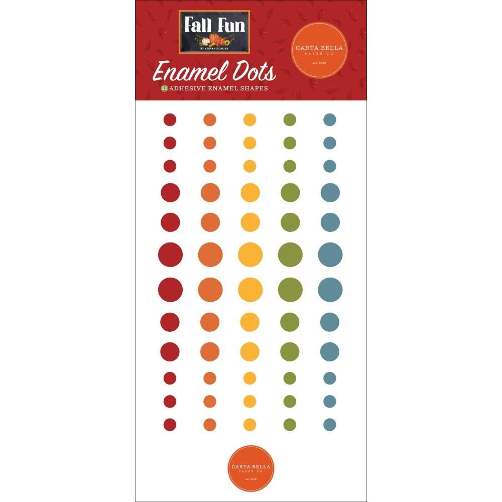 Crafts Enamel Dots CB Fall Fun Red Orange Gold Blue Green