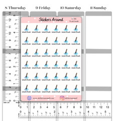 Wash Makeup Brush Planner Sticker, Wash Brush Reminder, For Calendar and Journal