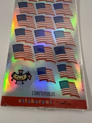 Hallmark Stickeroni Stickers Vintage American Flag 2 Sheets Made In USA