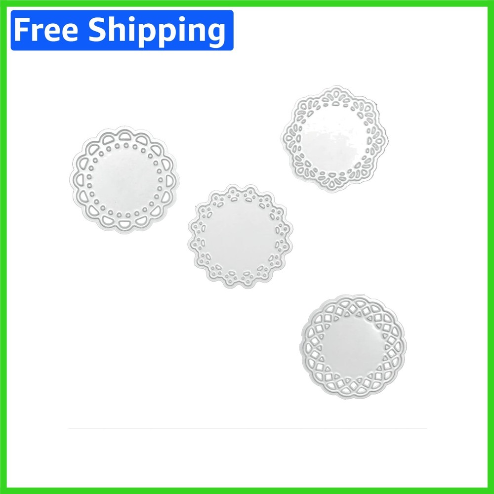 High-Quality Carbon Steel Die Cuts – 4 Decorative Lace Borders for Card Making