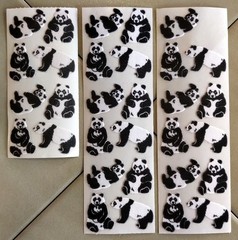 Lot (8 Mods) Vintage SANDYLION Fuzzy Panda Stickers, Canada