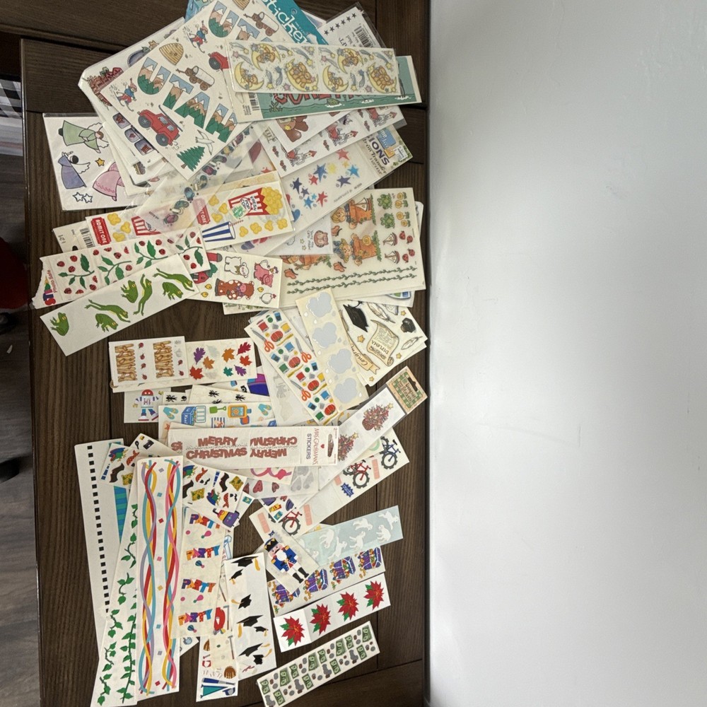 VINTAGE Stickers Mrs Grossman and other Foil Scrapbooking lot rub ons etc