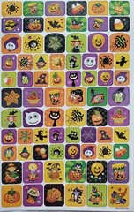 Cute Halloween Stickers 1 sheet – 74 Stickers – 6×9″ Candy Bag Stickers