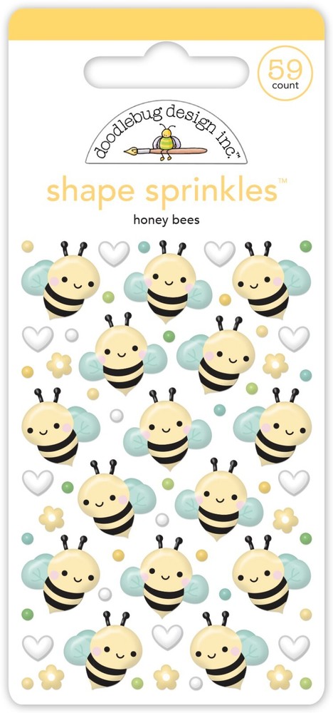 Crafts Doodlebug Sprinkles Puffy Honey Bees Cute Happy Bumble Bees Smiling Faces