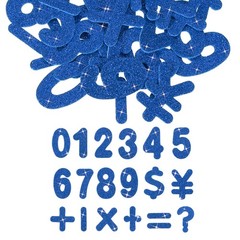 Number Foam Stickers, 72Pcs Numbers 0-9 EVA Self Adhesive Glitters, Blue