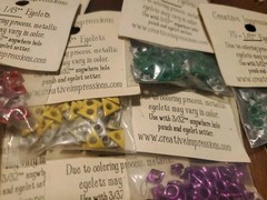 Eyelets 450 (6 75-packs) Assorted Colored Metallic 1/8″ Scrapbook Crafting LOT
