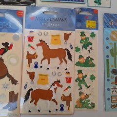 Lot of 1980’s Sticker Mods 1983 Mrs Grossman Horses Stickopotamus Western Clover