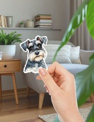 Miniature Schnauzer Dog Die Cut Vinyl Stickers Scrapbooking Laptop Waterbottle