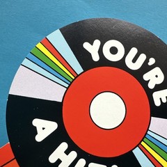 Vintage 80s CTP Award Ribbon Stationery You’re A Hit Music Record Bookmark
