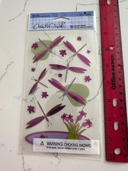 American Greetings Creative Touch Purple Dragonflies Flowers Scrapbooking