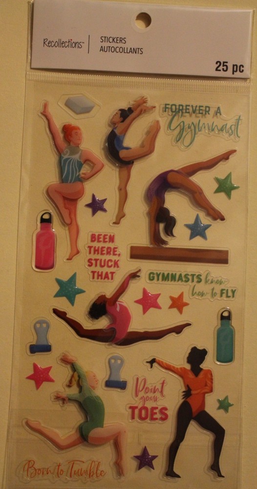 New Recollections scrapbook stickers GYMNASTICS balance beam FLOOR stuck landing