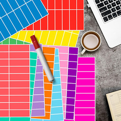 Colored Label Sticker in 12 Colors,3 X 1 Inch Rectangle Color- Coding Labels,Sel