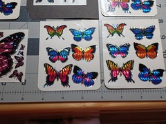Vintage 1980s KEM Prism Sticker Sheets Butterfly Rainbow Foil Mylar Lot 6 47Pcs